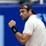 Berrettini esulta dopo un punto