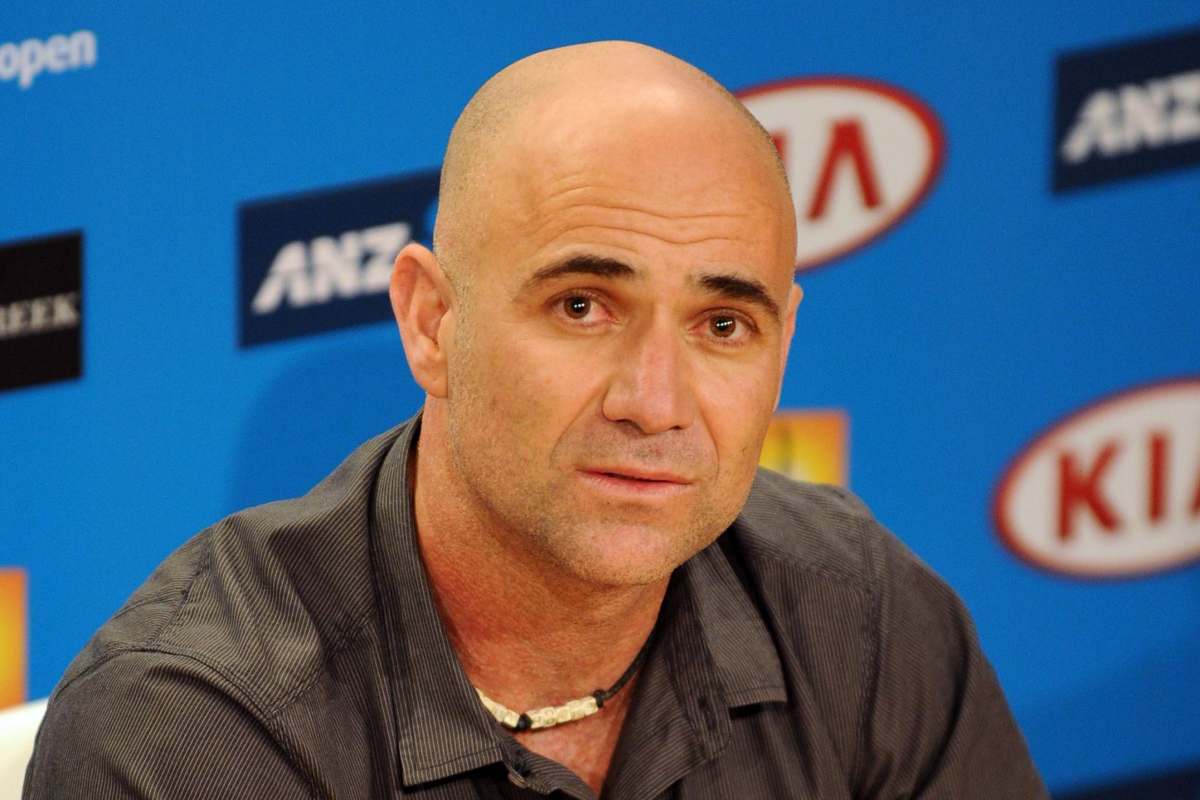 Andre Agassi in conferenza stampa