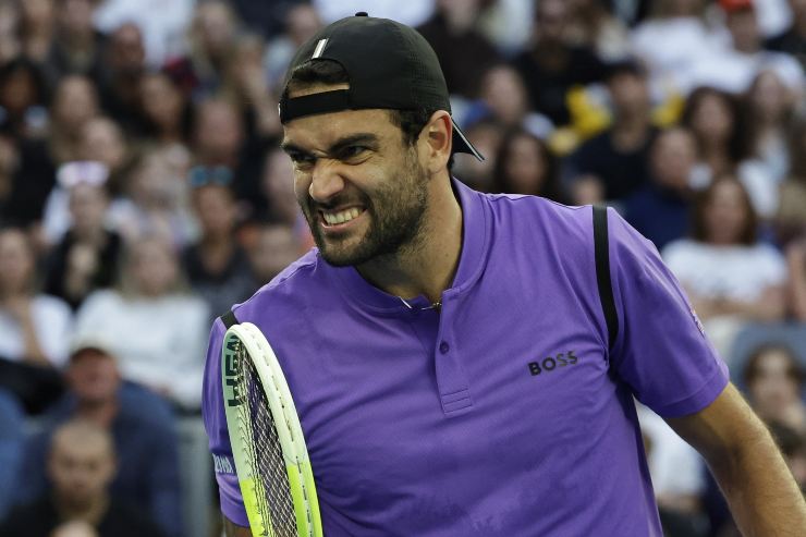 Matteo Berrettini esulta dopo un punto conquistato