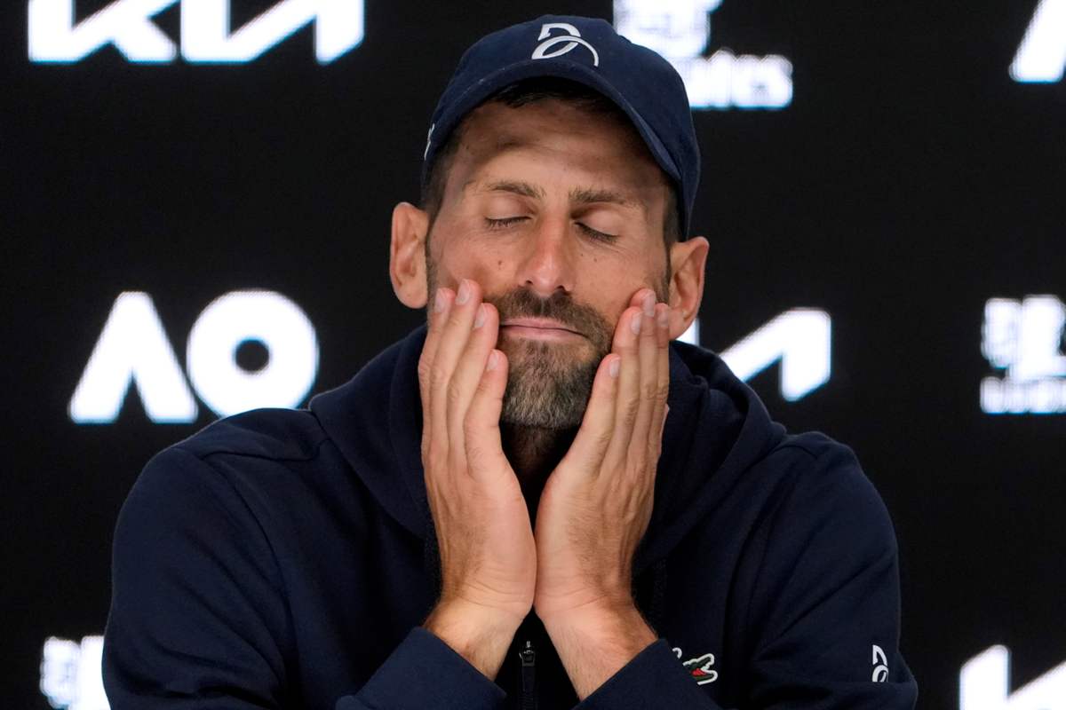 Novak Djokovic deluso in conferenza stampa