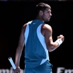 Alcaraz esulta all'Australian Open