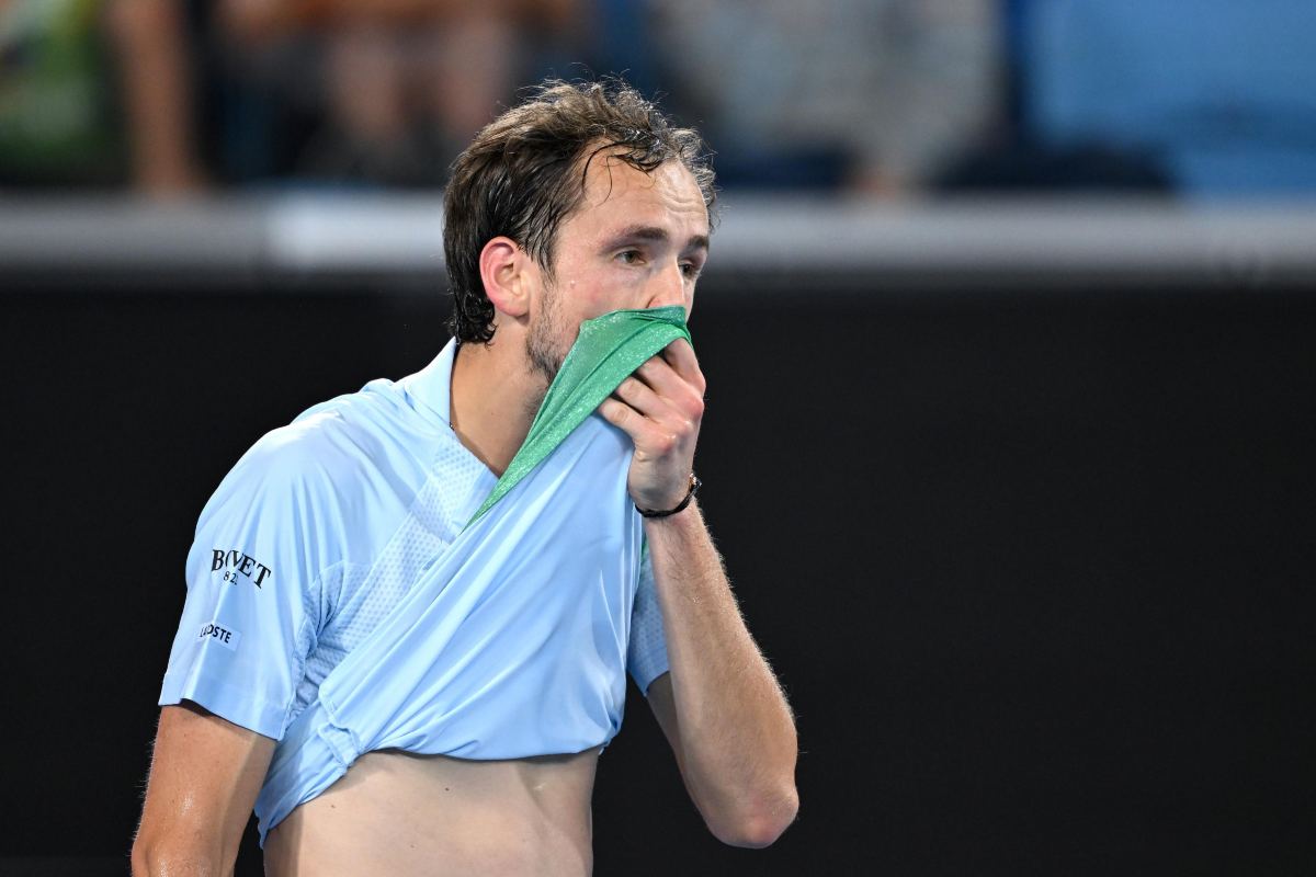 Daniil Medvedev si dispera in campo