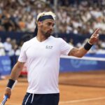 Il tennista azzurro Fabio Fognini durante un match