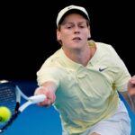 Il tennista altoatesino e numero uno al mondo Jannik Sinner in gara