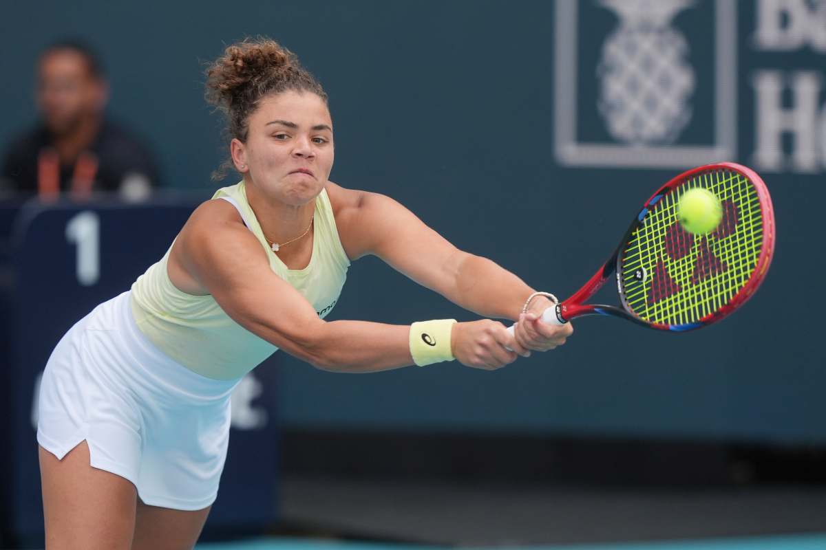 La tennista azzurra Jasmine Paolini durante un match