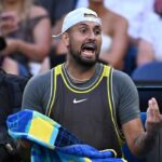 Nick Kyrgios si lamenta durante un match