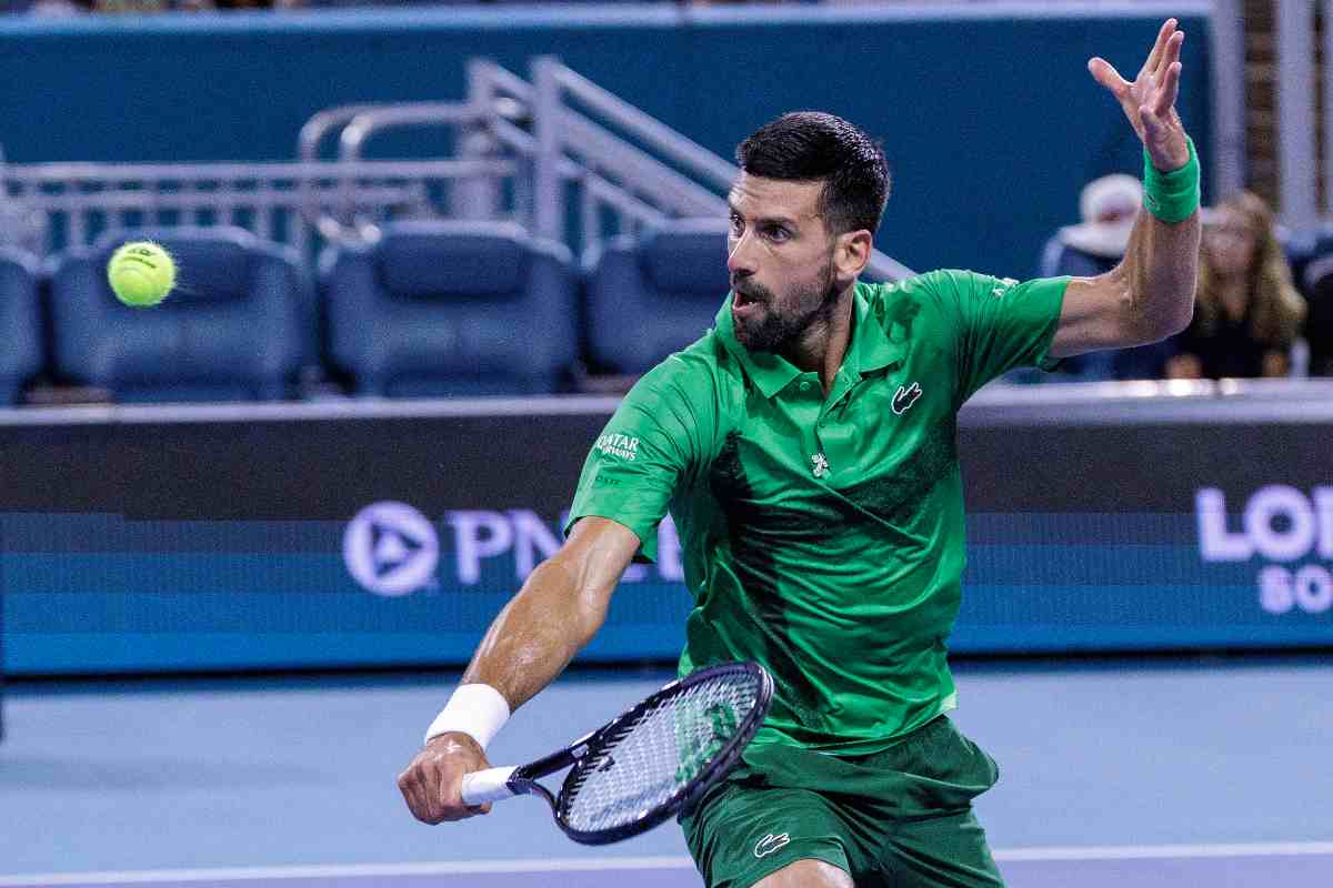 Novak Djokovic nella finale di Miami